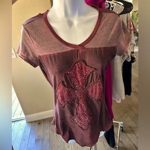 Velvet Stoned jewel cross T